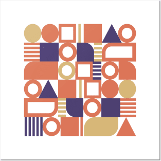 Coral geometric abstract cute Posters and Art